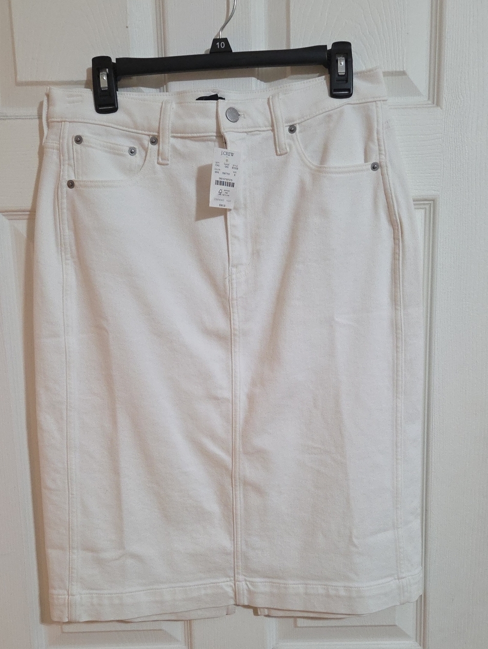 J. Crew White Midi Skirt